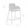   Oshen 26" Gray Faux Leather and Metal Counter Height Bar Stool 007
