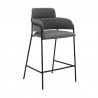   Oshen 26" Gray Faux Leather and Metal Counter Height Bar Stool 004
