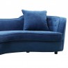 Armen Living Palisade Contemporary Sofa in Blue Velvet with Brown Wood Legs Half