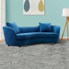 Armen Living Palisade Contemporary Sofa in Blue Velvet with Brown Wood Legs