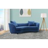Armen Living Palisade Contemporary Sofa in Blue Velvet with Brown Wood Legs - Lifestyle