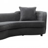 Armen Living Palisade Contemporary Sofa in Gray Velvet with Brown Wood Legs Half
