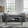 Armen Living Palisade Contemporary Sofa in Gray Velvet with Brown Wood Legs