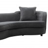 Armen Living Palisade Contemporary Sofa in Grey Velvet with Brown Wood Legs - Close-Up