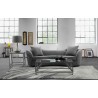 Armen Living Palisade Contemporary Sofa in Grey Velvet with Brown Wood Legs - Lifestyle 2