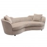 Armen Living Palisade Transitional Sofa in Sand Fabric with Brown Legs - Angled