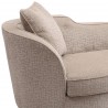 Armen Living Palisade Transitional Sofa in Sand Fabric with Brown Legs - Seat Arm Close-Up