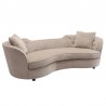 Armen Living Palisade Contemporary Sofa in Sand Velvet with Brown Wood Legs Front