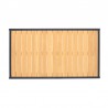 Armen Living Palau Outdoor Coffee Table in Dark Grey with Natural Teak Wood Top View