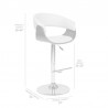 Paris Cream Faux Leather Adjustable Height Swivel Walnut Wood and Chrome Bar Stool 05
