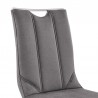 Armen Living Pacific Dining Room Accent Chair In Gray Fabric And Brushed Stainless Steel Finish - Set of 2 09