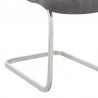 Armen Living Pacific Dining Room Accent Chair In Gray Fabric And Brushed Stainless Steel Finish - Set of 2 010