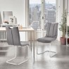 Armen Living Pacific Dining Room Accent Chair In Gray Fabric And Brushed Stainless Steel Finish - Set of 2 01