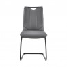 Armen Living Pacific Dining Room Chair In Gray Faux Leather And Black Finish - Set of 2  04