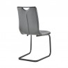 Armen Living Pacific Dining Room Chair In Gray Faux Leather And Black Finish - Set of 2  05