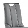 Armen Living Pacific Dining Room Chair In Gray Faux Leather And Black Finish - Set of 2  08