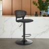 Armen Living Padua Adjustable Black Upholstery Swivel Stool