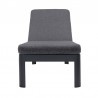 Armen Living Portals Outdoor Chaise Lounge Chair in Black Finish and Grey Cushions Front View