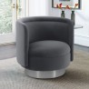 Peony Gray Fabric Upholstered Sofa Accent Chair with Brushed Gold Legs 10