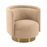 Peony Natrual Fabric Upholstered Sofa Accent Chair with Brushed Gold Legs 6