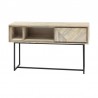 Armen Living Peridot 1 Drawer Console Table in Natural Acacia Wood Side