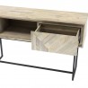 Armen Living Peridot 1 Drawer Console Table in Natural Acacia Wood Open