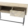 Armen Living Peridot 1 Drawer Console Table in Natural Acacia Wood Open