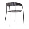 Armen Living Perry Wood And Metal Modern Dining Room Chairs Set of 2 In Black Powder Coated  04