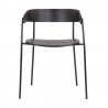 Armen Living Perry Wood And Metal Modern Dining Room Chairs Set of 2 In Black Powder Coated  03