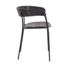 Armen Living Perry Wood And Metal Modern Dining Room Chairs Set of 2 In Black Powder Coated  05