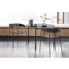 Armen Living Perry Wood And Metal Modern Dining Room Chairs Set of 2 In Black Powder Coated 