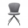 Armen Living Petrie Dining Room Accent Chair In Gray Fabric And Faux Leather with Black Finish 02
