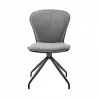Armen Living Petrie Dining Room Accent Chair In Gray Fabric And Faux Leather with Black Finish 02 - Armen Living Petrie Dining Room Accent Chair In Gray Fabric And Faux Leather with Black Finish 02