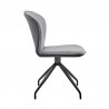 Armen Living Petrie Dining Room Accent Chair In Gray Fabric And Faux Leather with Black Finish 03