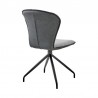Armen Living Petrie Dining Room Accent Chair In Gray Fabric And Faux Leather with Black Finish 05