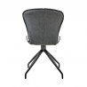 Armen Living Petrie Dining Room Accent Chair In Gray Fabric And Faux Leather with Black Finish 04