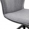 Armen Living Petrie Dining Room Accent Chair In Gray Fabric And Faux Leather with Black Finish 06