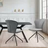 Armen Living Petrie Dining Room Accent Chair In Gray Fabric And Faux Leather with Black Finish - Armen Living Petrie Dining Room Accent Chair In Gray Fabric And Faux Leather with Black Finish
