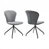 Armen Living Petrie Dining Room Accent Chair In Gray Fabric And Faux Leather with Black Finish 01