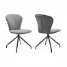 Armen Living Petrie Dining Room Accent Chair In Gray Fabric And Faux Leather with Black Finish 01 - Armen Living Petrie Dining Room Accent Chair In Gray Fabric And Faux Leather with Black Finish 01