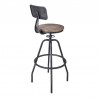 Armen Living Perlo Industrial Adjustable Barstool In Industrial Gray And Pine Wood  003