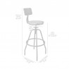 Armen Living Perlo Industrial Adjustable Barstool In Industrial Gray And Pine Wood  007