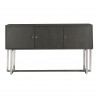 Armen Living Prague Contemporary Buffet in Brushed Stainless Steel Finish and Gray Wood - Front