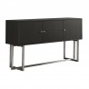 Armen Living Prague Contemporary Buffet in Brushed Stainless Steel Finish and Gray Wood Side