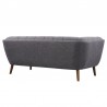 Armen Living Phantom Mid-Century Modern Sofa in Dark Gray Linen and Walnut Legs Back