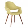 Armen Living Phoebe Mid-Century Dining Chair In Walnut Finish And Fabric 010