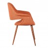 Armen Living Phoebe Mid-Century Dining Chair In Walnut Finish And Fabric 018