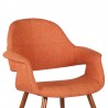 Armen Living Phoebe Mid-Century Dining Chair In Walnut Finish And Fabric 022