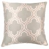 Aria Contemporary Decorative Feather and Down Throw Pillow In Dove Jacquard Fabric
