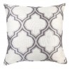 Aria Contemporary Decorative Feather and Down Throw Pillow In Grey Jacquard Fabric